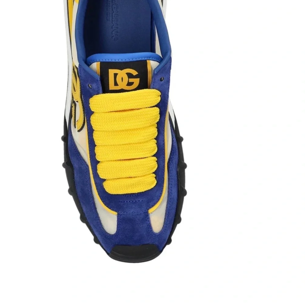 Dolce & Gabbana Blue and Yellow DG Logo Men's Sneakers